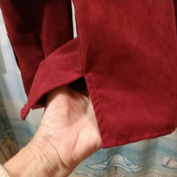 Notations Burgundy Red Long Sleeves Blouse 🥼Button Front Fully Lined - Picture 7 of 11